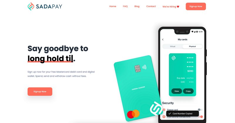 sadapay website snapshot